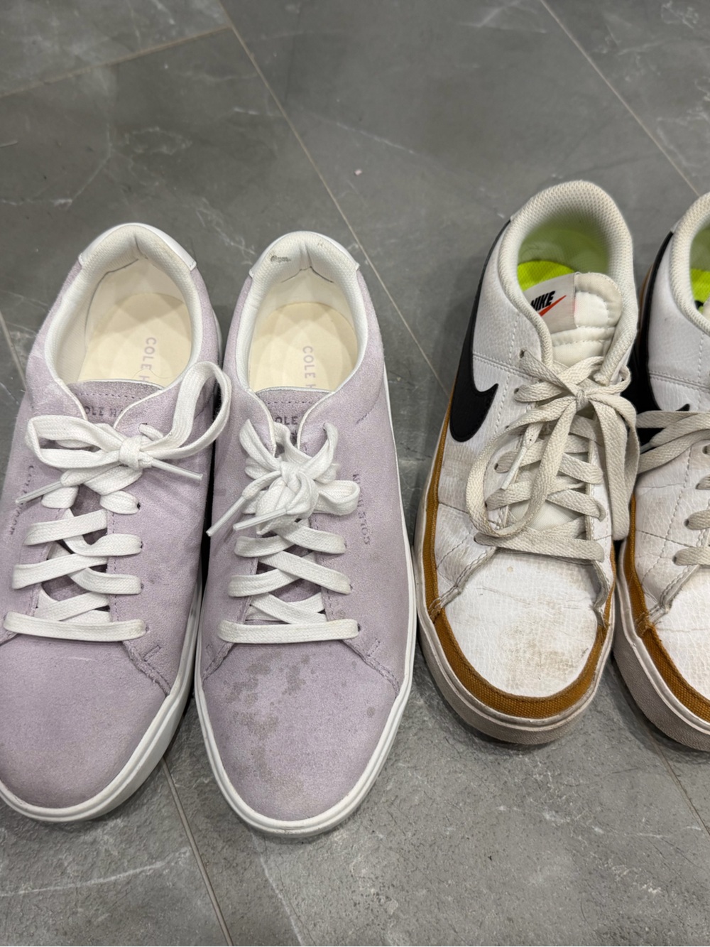 Cole Haan Lilac Suede Slip-On Sneakers with White Trim
